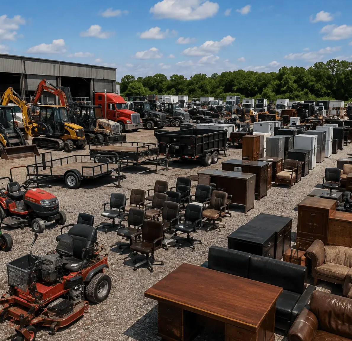 A broad range of property staged for auction