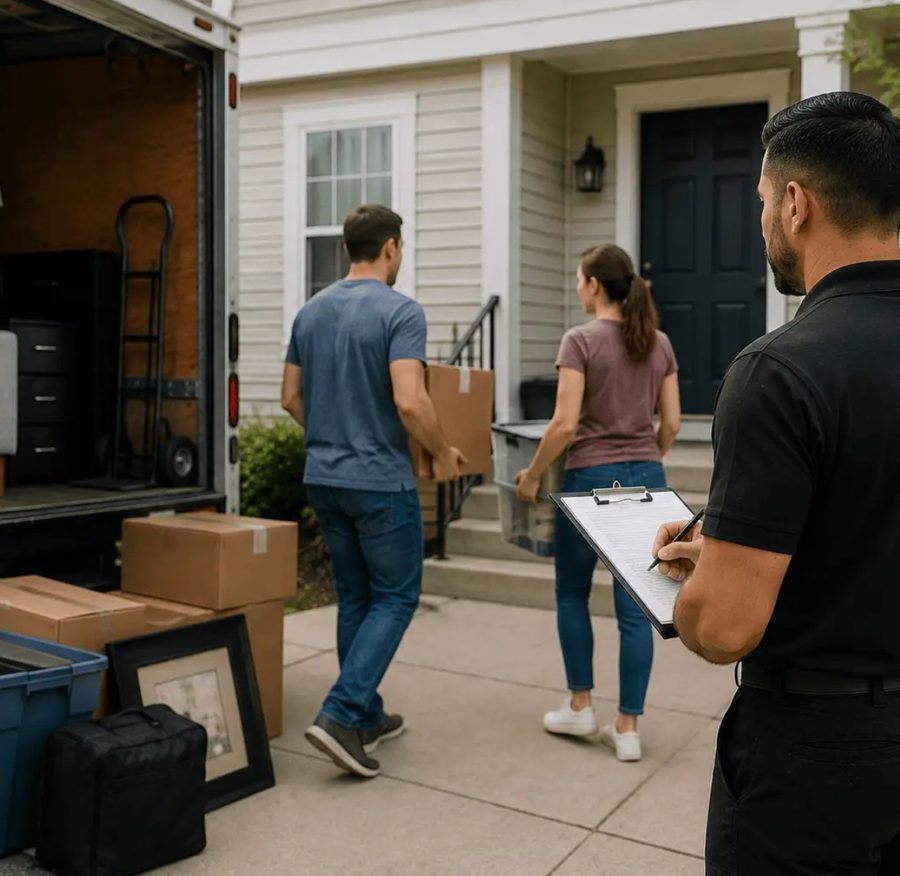 Personal property being retrieved from a home