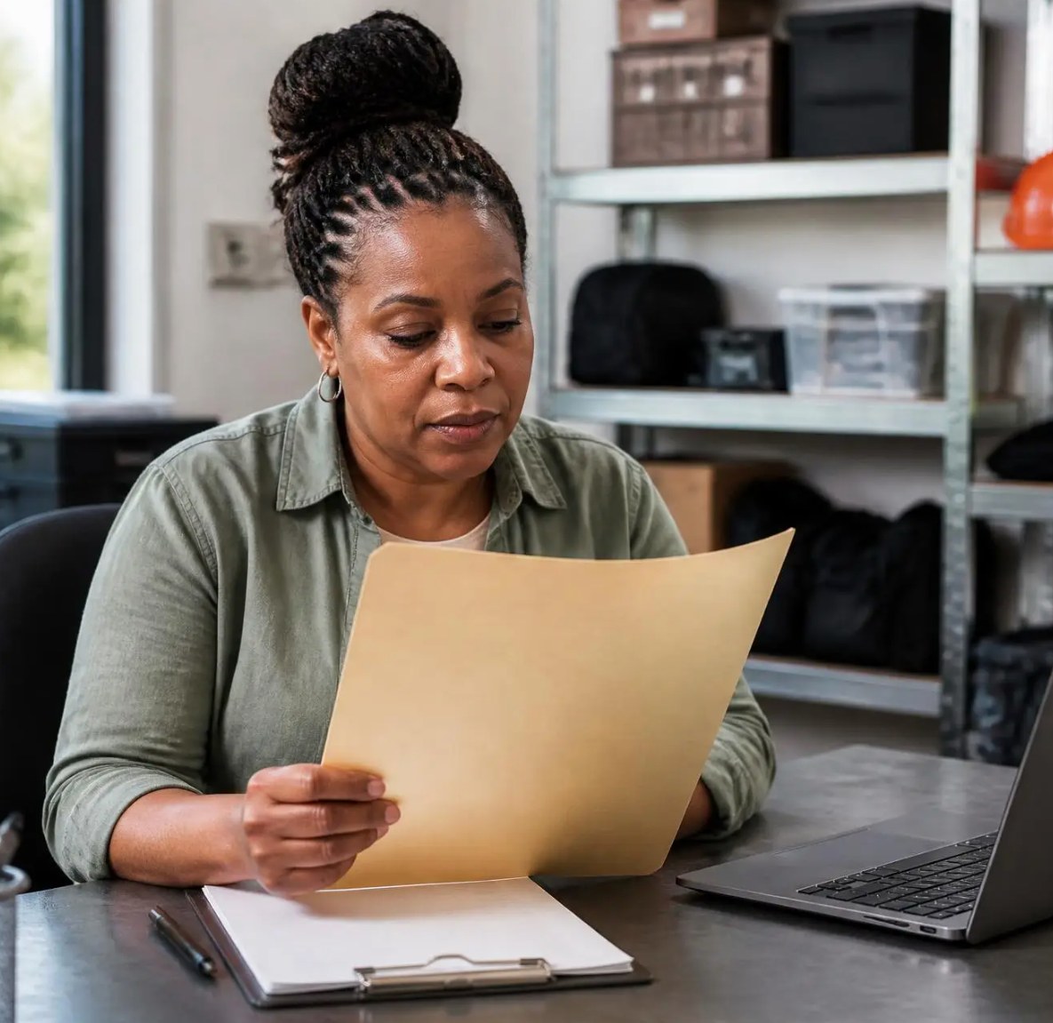 A professional reviewing post-judgment documents